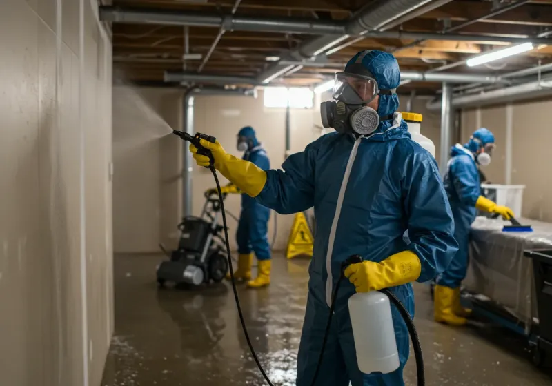 Basement Sanitization and Antimicrobial Treatment process in South Boston, MA